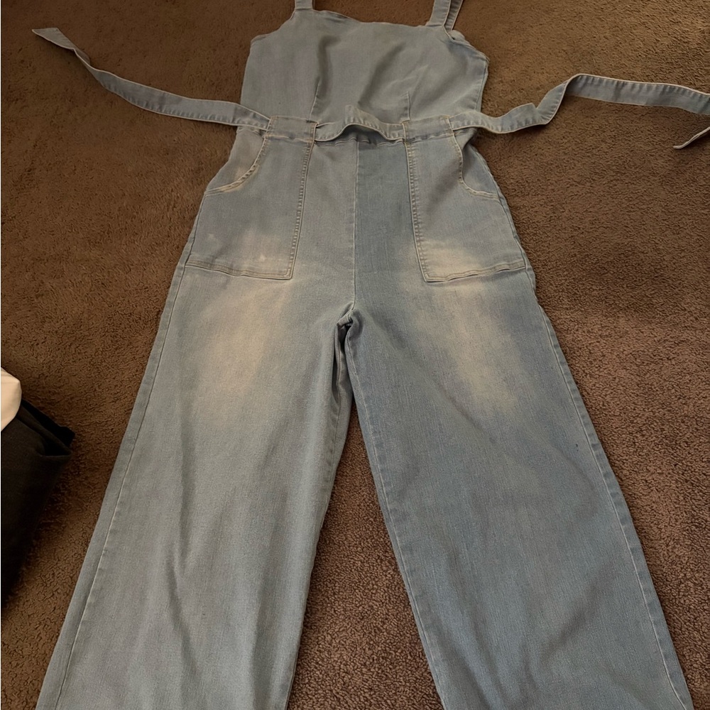 Copper Key Light Blue Women's Denim Overalls